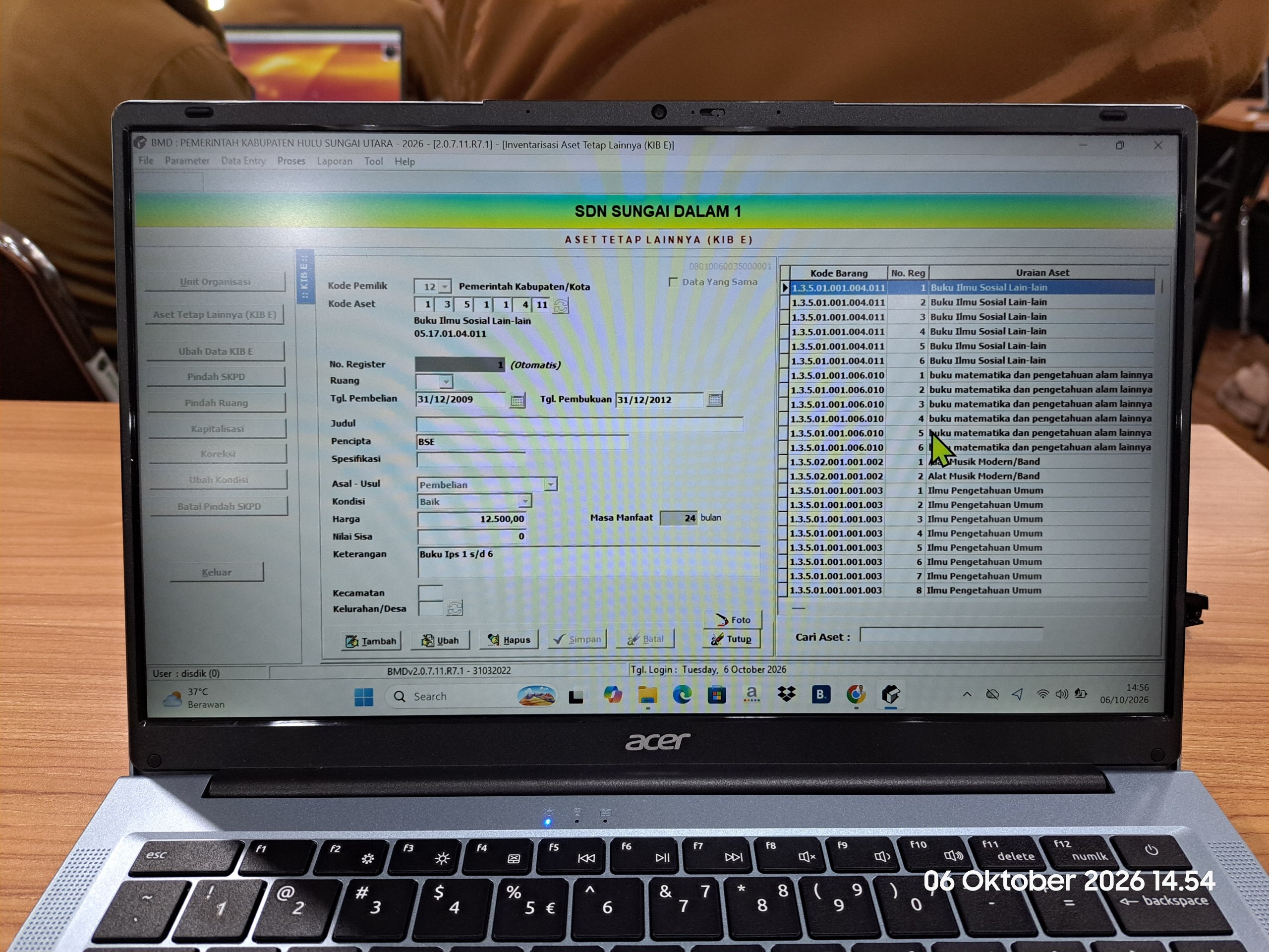 Penginputan Data Belanja Modal dan Aset BOSP 2026 ke Aplikasi SIMDA BMD
